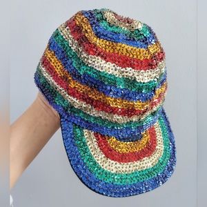 90's Y2K Sequin Embellished Rainbow Cap/Hat Unisex